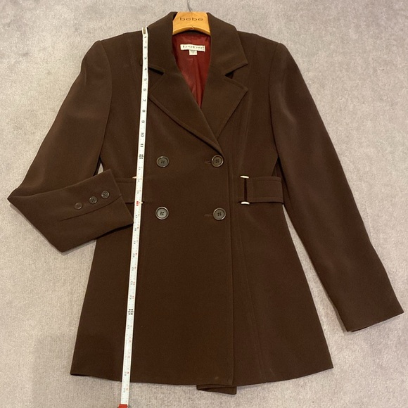 Bebe size 2 espresso brown double breasted blazer - Picture 3 of 5